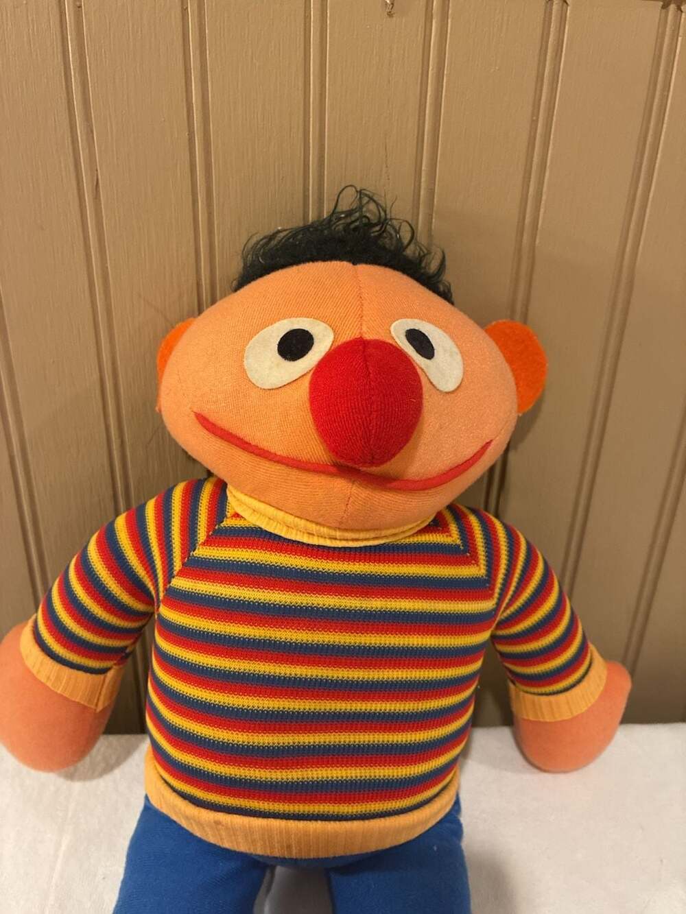 Vintage 1976 Knickerbocker Sesame Street Ernie 14” Plush Doll Muppets
